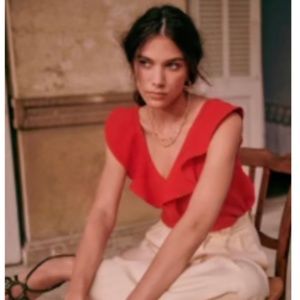 Sezane Gold blouse red size 46 (14 US)